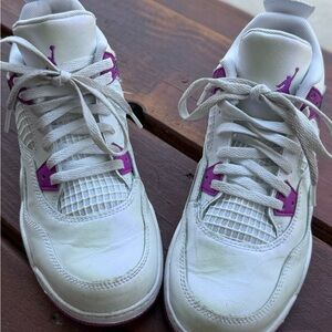 Nike Air Jordan 4 White and Purple Sneaker